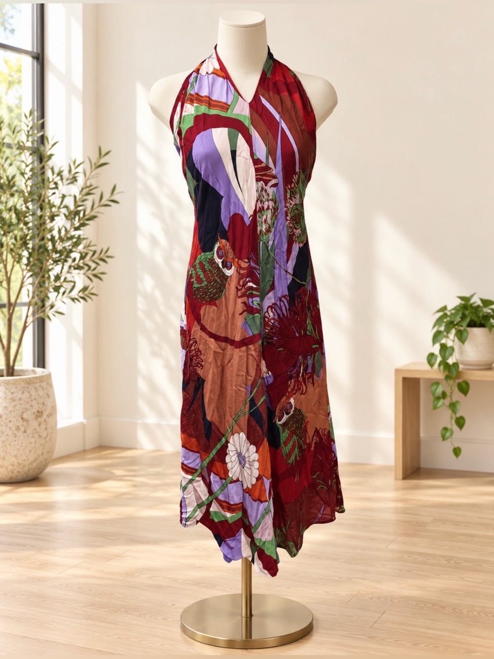 Anthropologie Corey Lynn Calter Multicolor Halter midi dress size small